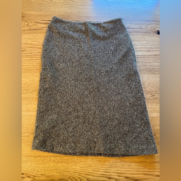 Eddie Bauer Wool Blend Skirt Size 8 Brown Tweed - Picture 1 of 6